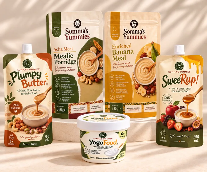 Somma's Yummies® packaging with ingredients and plated food