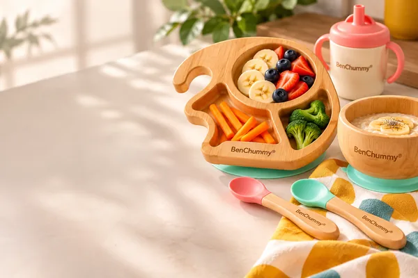 BenChummy® bowls, spoons, bibs in real use with baby